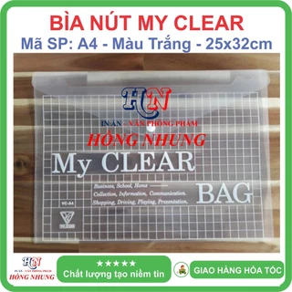 [SÉT] COMBO 10 BÌA NÚT My Clear A4, màu trắng, giúp bảo vệ giấy tờ của bạn không bị hư hỏng.