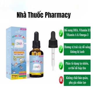 DHA nhỏ giọt Mini Drops Natures Aid vị chanh cho bé từ 3 tháng trở lên chai 50ml