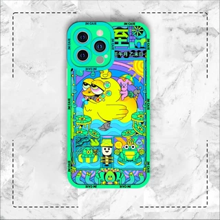 Ốp lưng iphone samsung xiaomi oppo cạnh vuông JMCase Vịt Ếch Anime Cute Manga