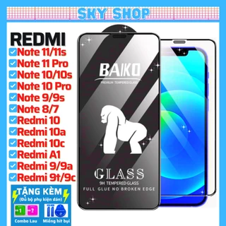 Cường lực Baiko Redmi K30 5G K40 K50 Gaming 10 10C 10A  A1 10X 9 9A 9C 9T 8 7 Redmi Note 11 Pro Note 10 Pro 9s 12 13 13c