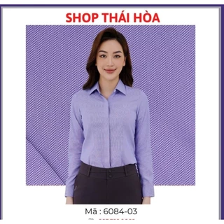 Áo Thái Hòa ca rô nhỏ màu tím 6084