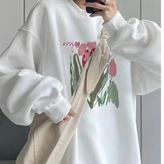 [RẺ VÔ ĐỊCH] Áo Sweater FVSEZO Unisex - Nỉ form rộng tay bồng oversize màu trắng kiểu dáng cute hàn quốc đẹp