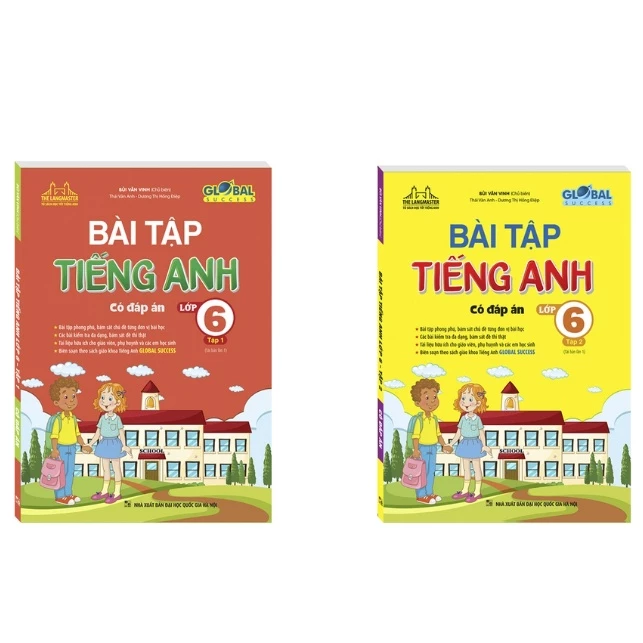 Sách - GLOBAL SUCCESS - Combo Bài tập tiếng anh lớp 6 tập 1 + tập 2 (có đáp án) - tái bản 01