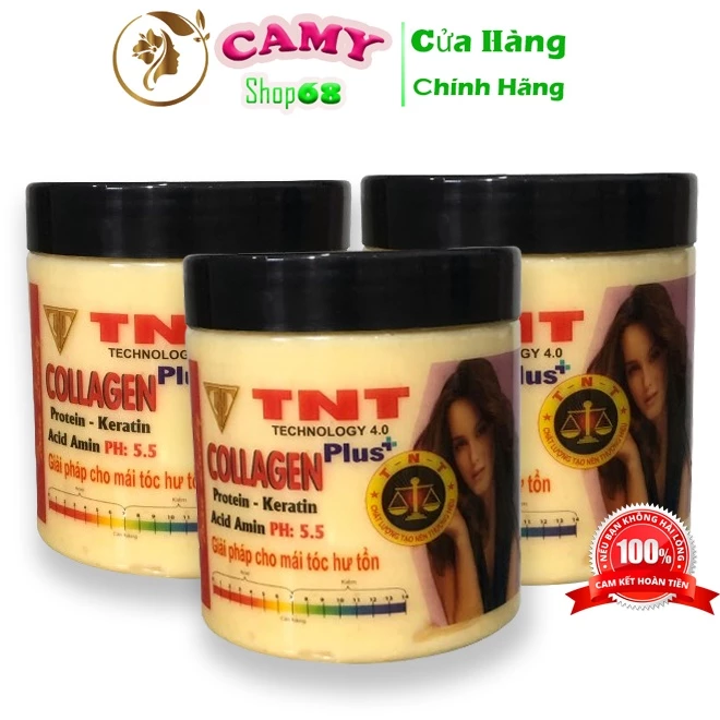 TNT_Hấp Ủ tóc Collagen TNT plus, kem ủ tóc phục hồi hư tổn giúp tóc chắc khỏe,mềm mượt ngay lần đầu sử dụng 568ml