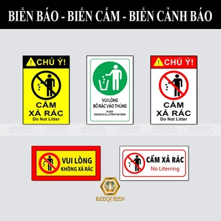 Biển Báo - Biển Cảnh Báo Không Xả Rác - Cấm Xả Rác - Bỏ Rác Đúng Nơi Quy Định