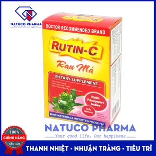 Viên uống Rutin C Rau Má giảm viêm nhiệt miệng, ngừa xuất huyết, giảm táo bón, tiêu trĩ, nhuận tràng - Hộp 30 viên