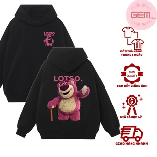 Áo hoodie nỉ bông nam nữ form rộng GẤU LOTSO mũ 2 lớp trơn basic, Áo khoác hoodies ulzzang tay bồng phong cách Hàn Quốc