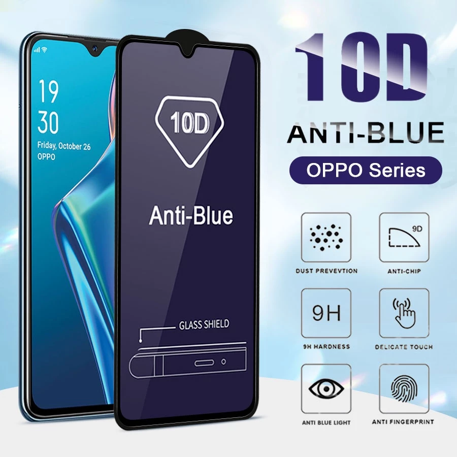 Kính Cường Lực Chống Ánh Sáng Xanh Cho OPPO F9(Pro) F11 A9 A5 a3S A7 A12 A12e A15s A16k A16e A17 A17K A31 A11 A52 A32 A33 A53s A54 A55 A76 A57 A77 A78 A98 A91 A92 A93 A94 A95 A96 Reno 2 2f 3 4 4Z 4F 5 5F 7 7Z 8 8T Lite pro