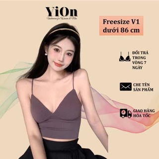 Áo Bra 2 Dây Nữ cổ V thun gân co giãn tôn dáng YiOn Underwear BRA12