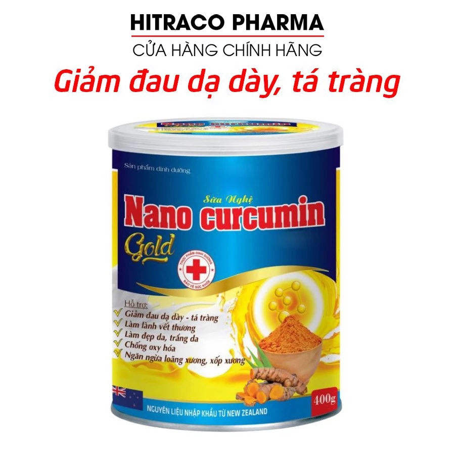 Sữa Nghệ Nano curcumin Gold giúp giảm đau dạ dày tá tràng, đẹp da chống oxy hóa - Ống 400g (Sữa Nghệ Nano Curcumin Gold)