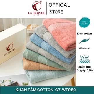 Khăn tắm cotton cao cấp G7WT05 kích thước 70x140cm dùng cho Spa, khách sạn, gia đình - 100% cotton nhập khẩu.