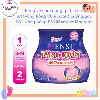 Băng vệ sinh ban đêm sensi dạng quần, vệ sinh chống tràn size S-M, M-L  2chiếc/gói