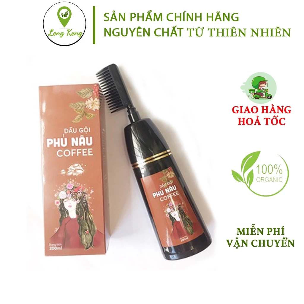 Lược Gội Phủ Nâu Cà Phê LengKengFarm Thiên Nhiên - An Toàn, Không Hoá Chất