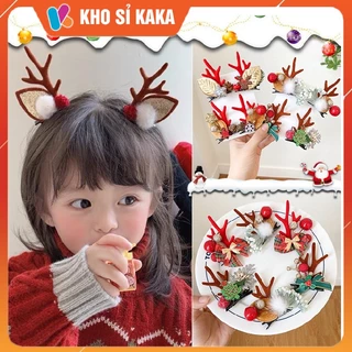 Set 2 Kẹp Tóc Tuần Lộc Làm Đẹp Noel Cho Bạn Gái - Kẹp Tóc Dễ Thương Noel Cho bé Gái