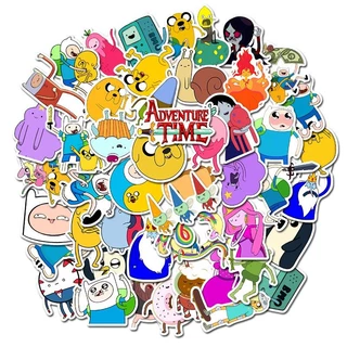 Set combo 50 miếng dán sticker hoạt hình Cuộc phiêu lưu của Finn và Jake Adventure Time chống thấm dán mũ bảo hiểm vali