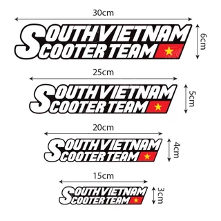 Tem logo decal tem sticker SOUTH/VIETNAM/SCOOTER/TEAM hội nhóm xe tay gas dán trang trí xe máy NT 62