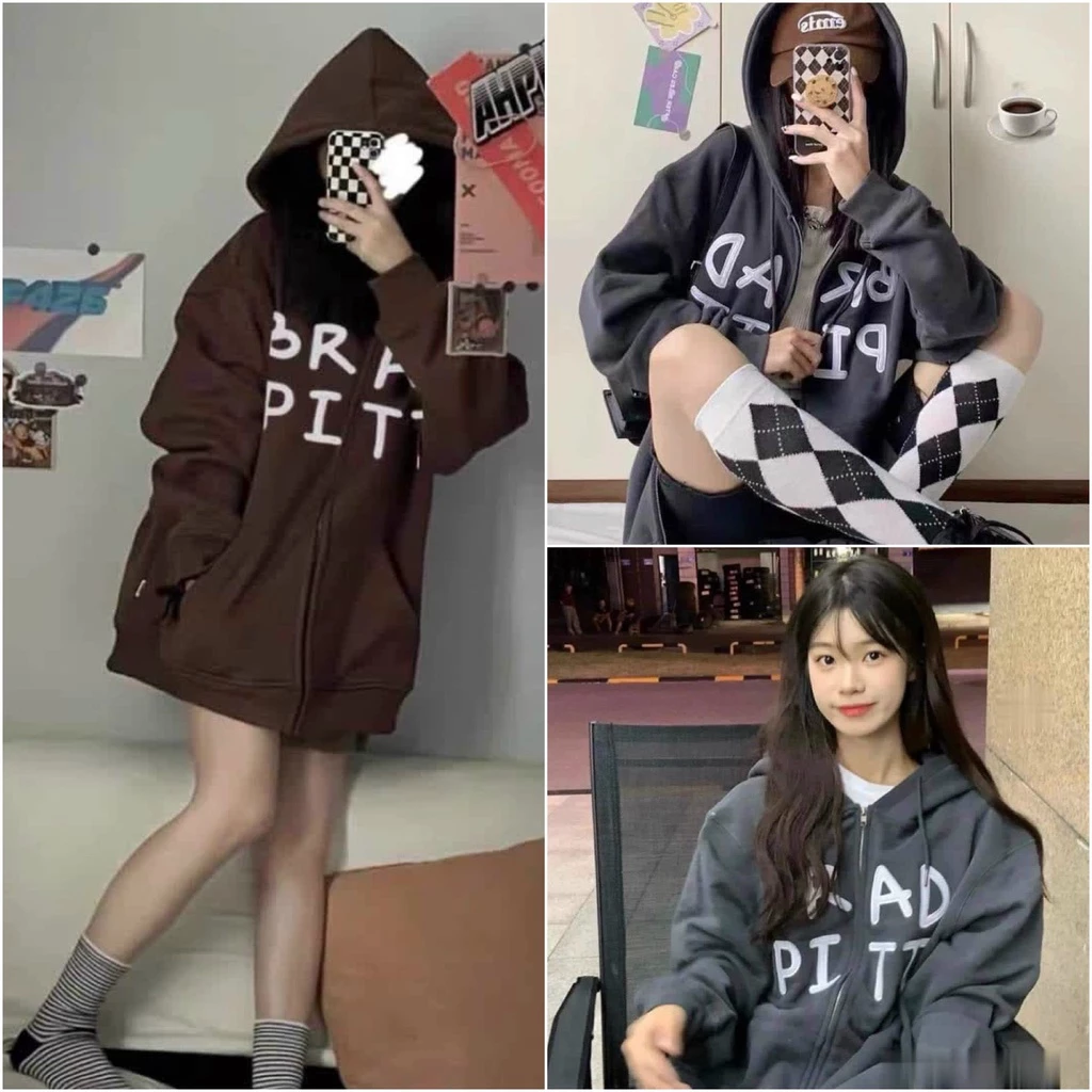 Áo khoác nỉ nam nữ in chữ liền thân tay phồng hàn quốc siêu đẹp fammilyshop-áo khoác ulzzang