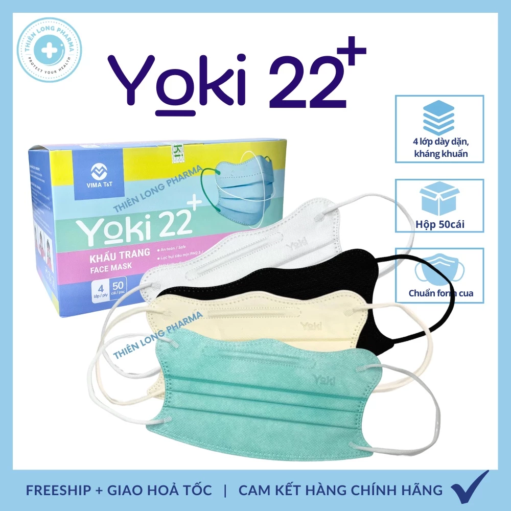 [SET 50 Cái] Khẩu trang Cua Yoki 22+ kiểu dáng KF94 cải tiến 4 lớp kháng khuẩn hàng chính hãng công ty