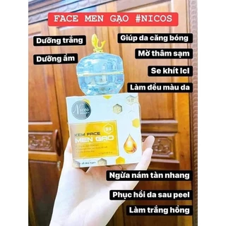 (chính hãng)kem face men gạo nicos chính hãng 100%