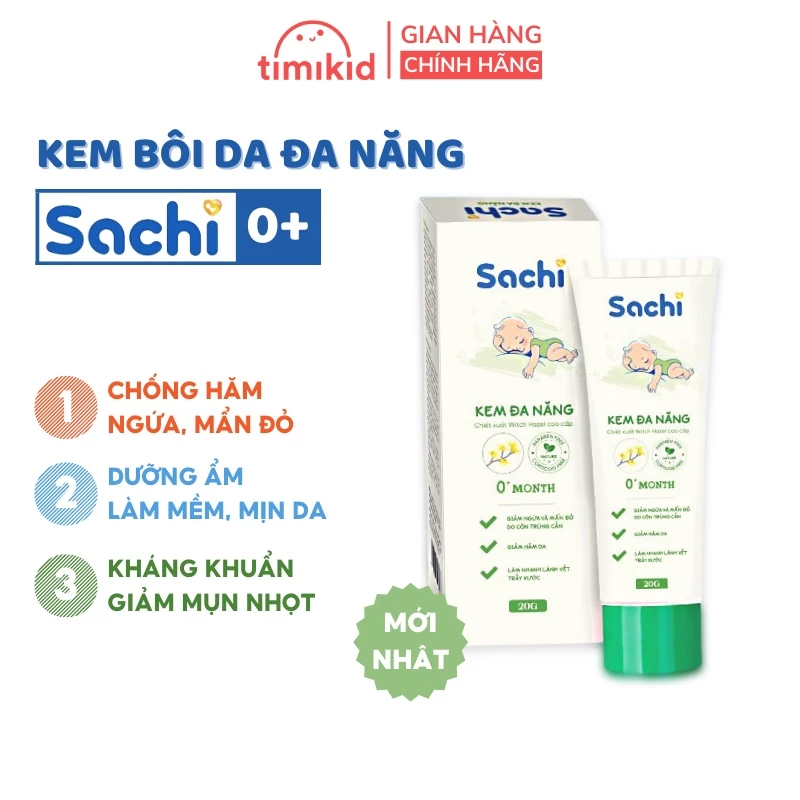 Kem Hăm SACHI Bôi Da Đa Năng Cho Bé Hỗ Trợ Giảm Hăm, Ngứa, Nhanh Lành Vết Thương Dành Từ 0m+, Tuýp 20 gram