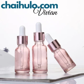 Chai chiết serum, Chai đựng tinh dầu, chiết mỹ phẩm thủy tinh màu hồng - Hàng loại đẹp, sang trọng, hiện đại, tinh tế