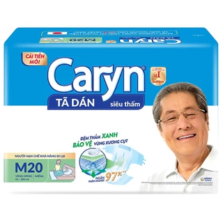 Bỉm dán/quần Caryn M20/L20/XL12 thoáng khí, thâm hút tốt