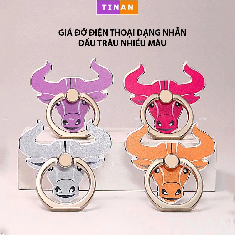 Giá Đỡ Điện Thoại Đầu Trâu Nhiều Màu, Giá Đỡ Dạng Nhẫn Đa Chức Năng Cho Điện Thoại Di Động