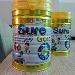 (Mẫu mới) Sữa Goldlac Sure Gold dinh dưỡng đặc biệt 900g giúp phục hồi sức khỏe, người già ăn uống kém