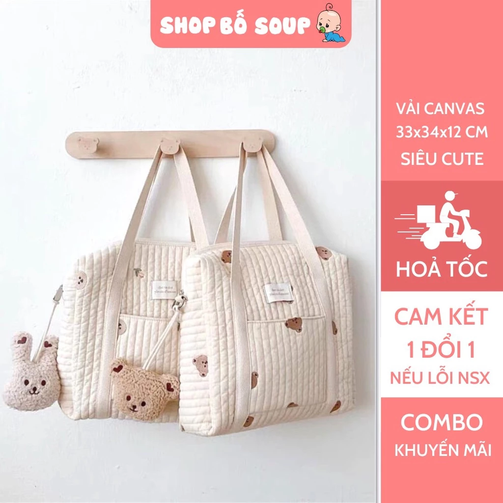 Túi bỉm sữa, balo bỉm sữa cho mẹ, túi đựng đồ cho bé phong cách Hàn Quốc Shop Bố Soup