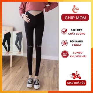 [ Hàng Đẹp] Quần Bầu Legging Cạp Chéo Hàng Chuẩn Đẹp, Có Chun Chỉnh - Giúp Mẹ Bầu Mặc Dễ Chịu & Thoải Mái Nhất