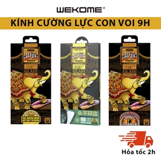 Kính cường lực voi Elephant 9D bảo vệ cạnh viền hộp sắt chính hãng WEKOME 032 018 019