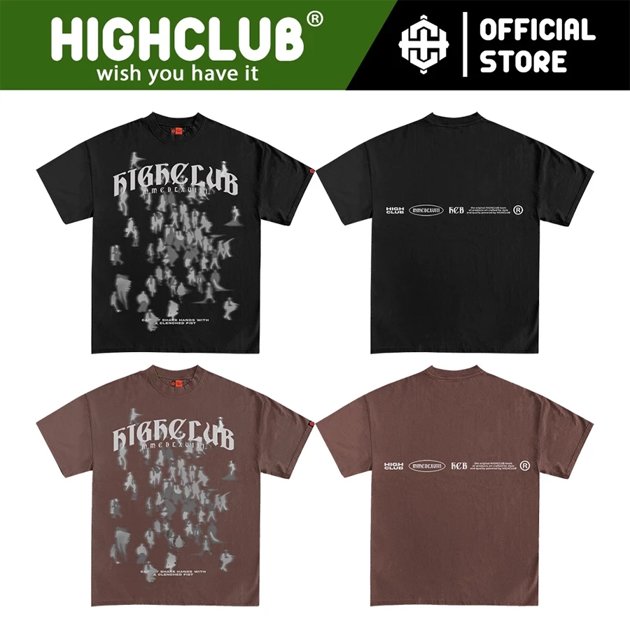 Áo Thun GREY PEOPLE Tay Lỡ Unisex Nam/Nữ ĐEN/NÂU Cổ Tròn - HIGHCLUB Brand Chính Hãng