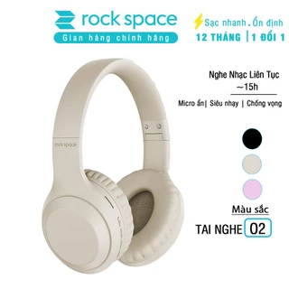 Tai nghe chụp tai Rockspace O2 Headphone bluetooth không dây có mic nghe nhạc liên tục 15h hàng chính hãng BH 1 năm