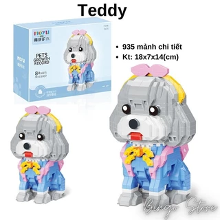 MÔ HÌNH LẮP RÁP CHÓ TEDDY 935 CHI TIẾT CỰC HẤP DẪN VÀ DỄ THƯƠNG