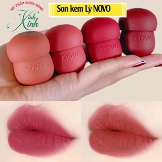 Son kem Lỳ Novo siêu mịn nắp hình nấm xinh xắn lên màu cực chuẩn