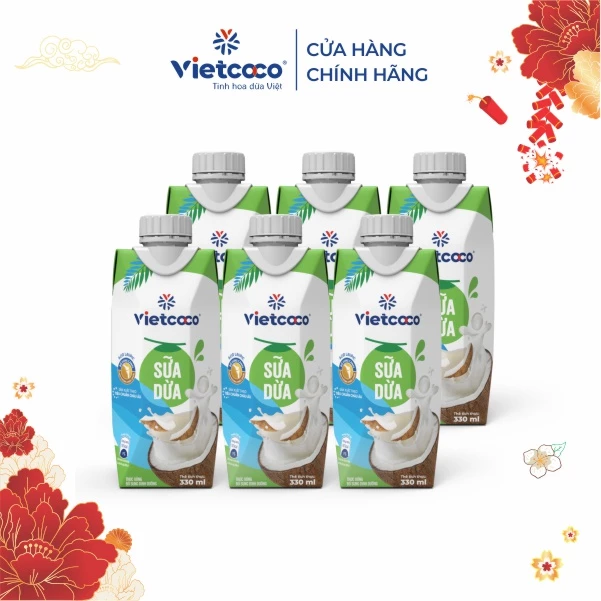 [Combo 6 hộp] Sữa dừa UHT Vietcoco - hộp giấy 330ml
