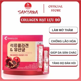 (Date t7/2025) Collagen Lựu Đỏ Hàn Quốc bột Collagen hộp 30 Gói đẹp da thải độc gan mờ nám tăng đàn hồi cho da