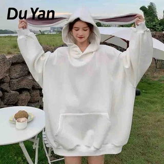 Áo Hoodie Tay Dài Dáng Rộng Đính Tai Thỏ Dễ Thương Phong Cách Hàn Quốc Mới Cho Nữ