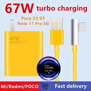 Áp dụng Bộ sạc Xiaomi 67W Poco X3 GT Sạc Note11Pro Cáp sạc nhanh Redmi K50 Phích cắm sạc nhanh 6A Cáp sạc Elbow Cáp dữ liệu USB Type C