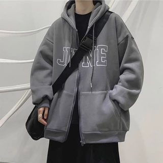 Áo khoác nam nữ nỉ bông cotton dày dặn mùa đông hoodie zip cặp đôi JUNE Hàn Quốc  DOMINION CLOTHING