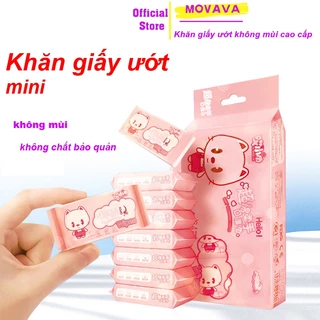 Khăn giấy ướt mini không mùi nước tinh khiết an cực an toàn nhỏ gọn tiện lợi - Movava
