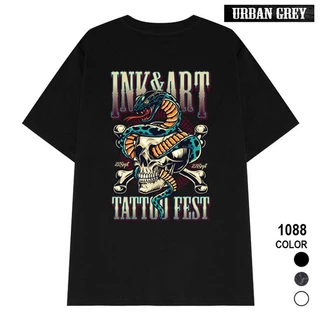 Áo thun Local Brand URBAN GREY - Snake Tattoo - tay lỡ, form rộng - (In lưng - G) 1088