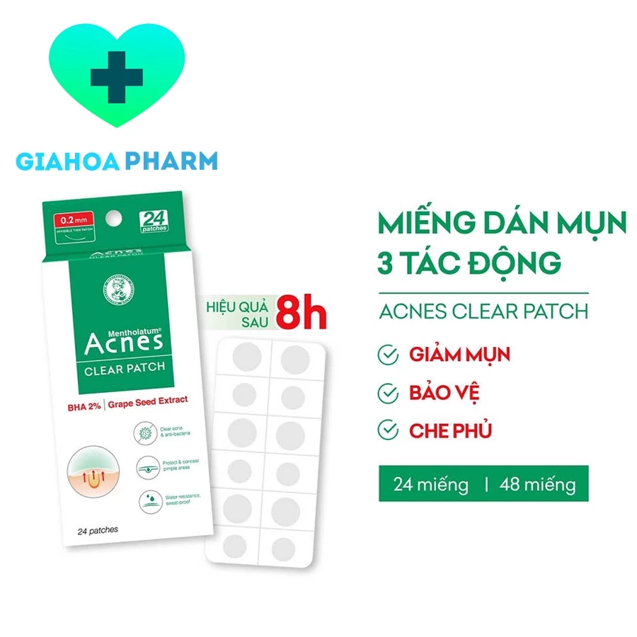 [CHÍNH HÃNG] Miếng dán mụn Acnes BHA 2% che, ngăn, giảm mụn, ngừa thâm, sẹo, băng dính mỏng chắc, trong suốt, chống nước