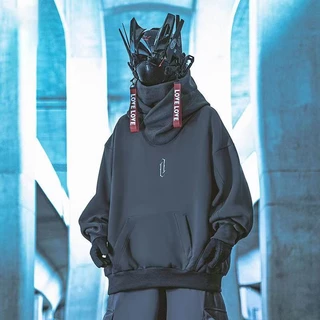 Áo Hoodie Cổ Đôi Phong Cách Cyber Punk Hiphop Đường Phố Cho Nam