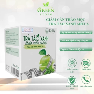 Trà Táo Giảm Cân KELLY Trà Táo Xanh Giảm Cân Thải Mỡ An Toàn Hộp 12 Gói