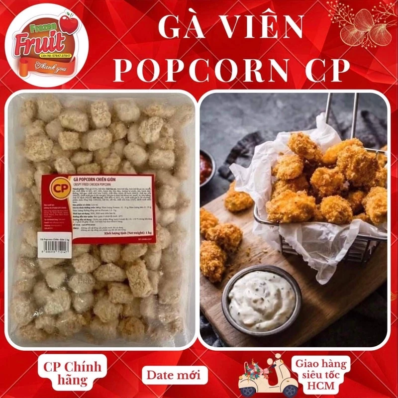 Gà viên popcorn 1kg (Trái cây nhập khẩu Q3)