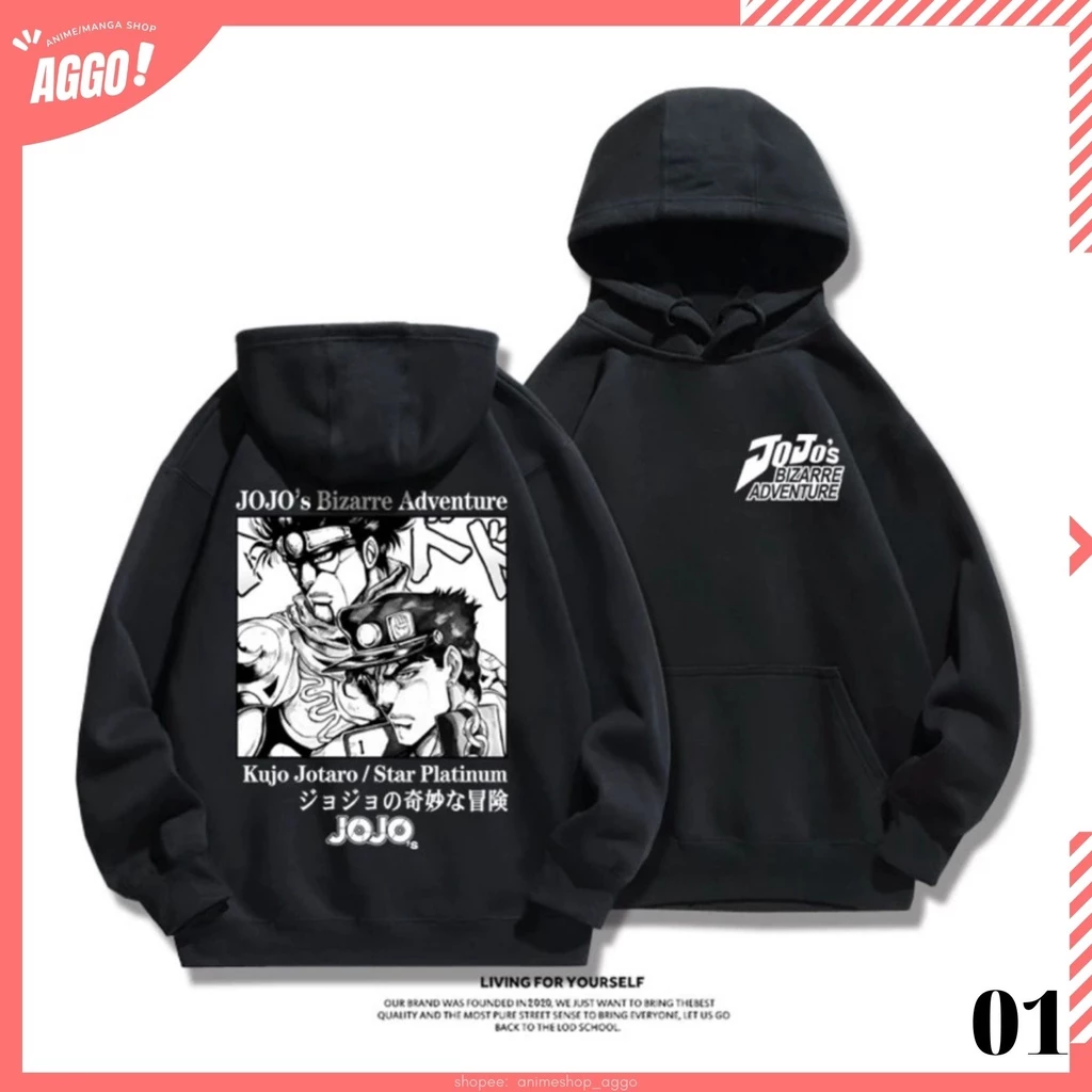 Áo Hoodie Nỉ Anime JoJo Bizarre Adventure 1,Áo Nỉ Dày Dặn Phong Cachs Trẻ Trung Năng Động Form Rộng Nam Nữ Đủ Size