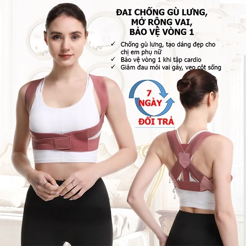 Đai Chống Lưng Gù SAMEPEAK Nam Nữ , Đai Nâng Ngực Nữ Có Nẹp Chỉnh Cột Sống