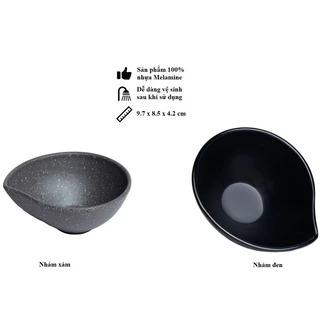 Chén đựng nước chấm nhựa Melamine nhám đen/nhám xám