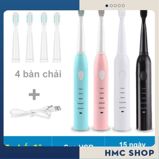 Bàn chải điện ELECTRIC TOOTHBRUSH - Mua bàn chải tặng 4 đầu chải tiện lợi